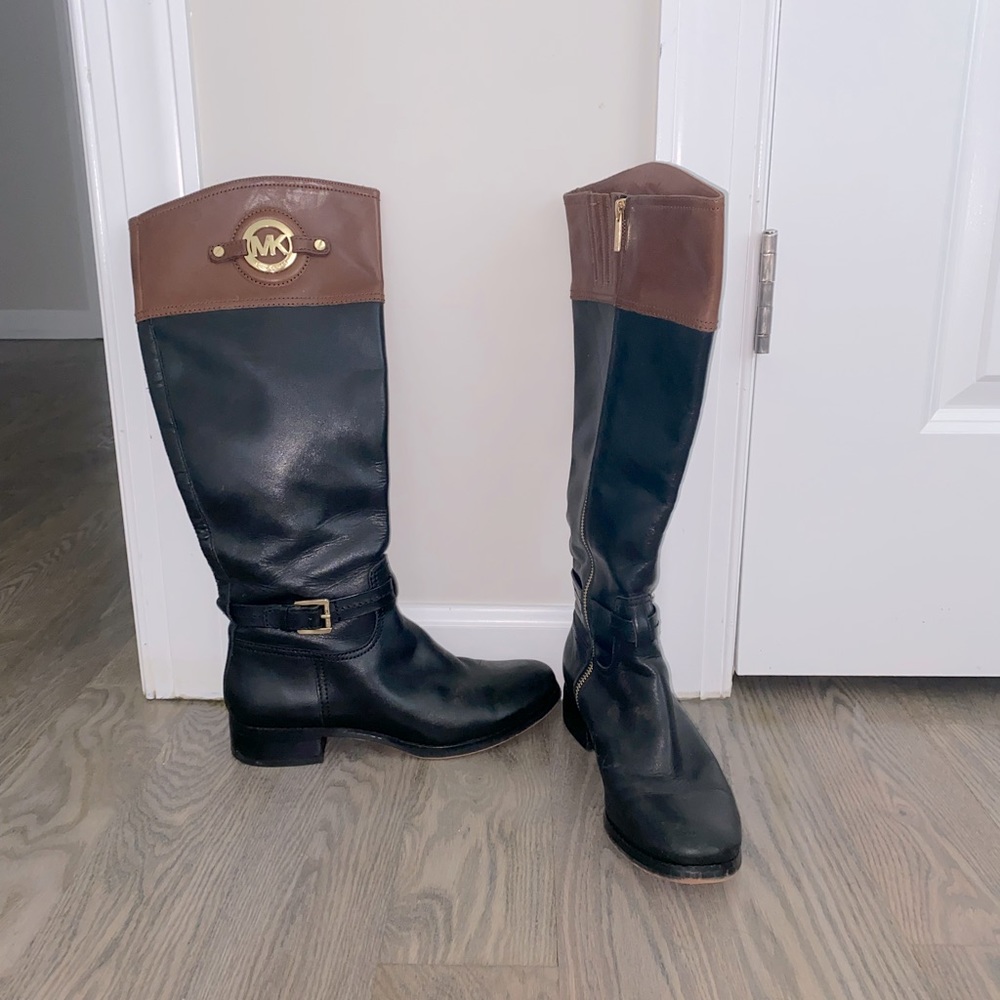 Michael Kors, knee high, leather upper boots